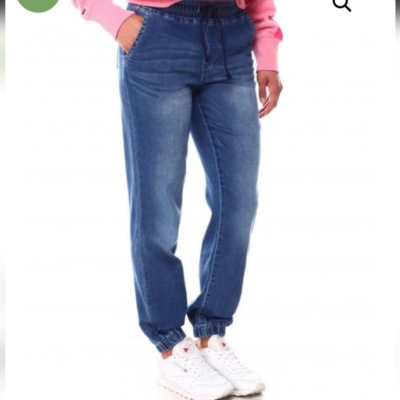 NEW Joe's Jeans Isabeli Blue Med Wash Womens Denim Drawstring Joggers Pockets - Picture 10 of 15